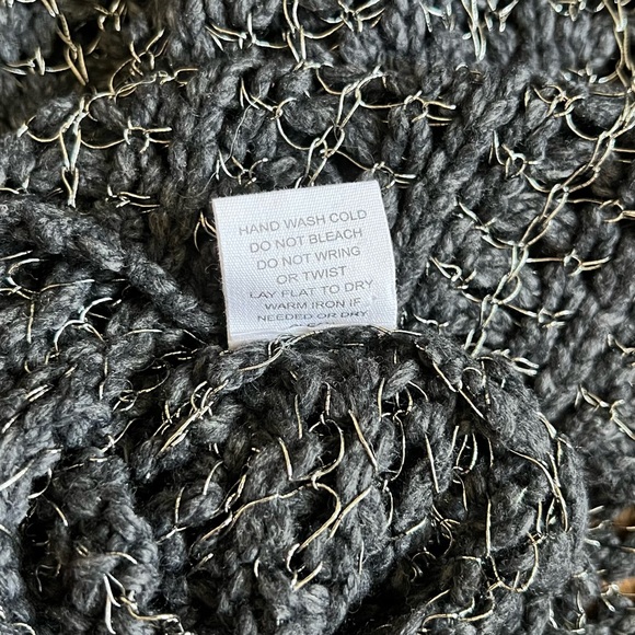 Duffy dark blue/ grey sweater with open knit style with metal wire - size small - Picture 6 of 9